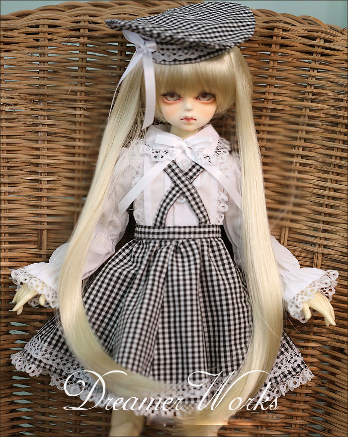 ドール用衣装セット　YSD/MSDサイズ人形用衣装セット　　黒色&times;白色スカートセット