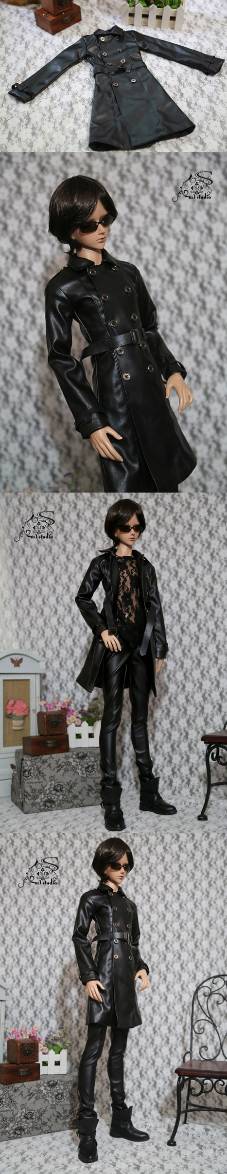 BJD Clothes Black Coat for 70cm/SD/MSD Ball-jointed Doll