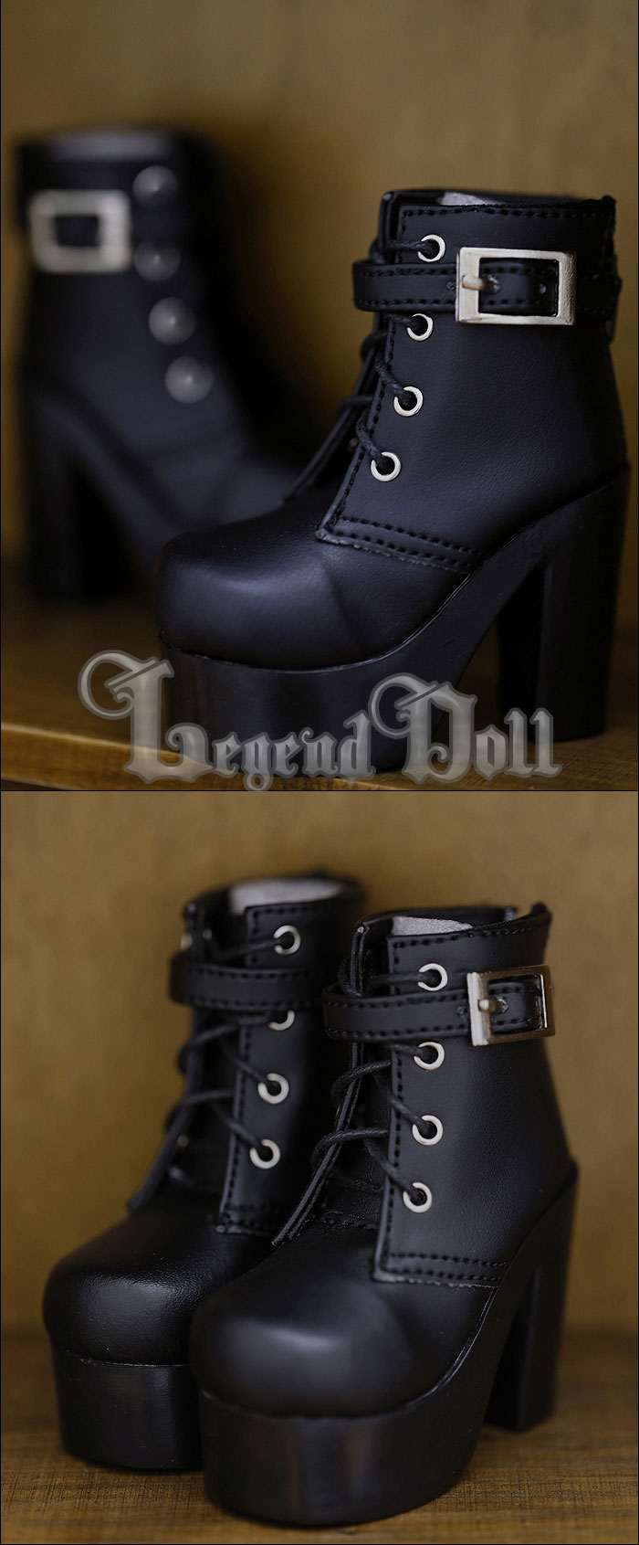 ドール靴 BJD SD/MSDサイズ人形用 黒色ハイヒール 女の子用