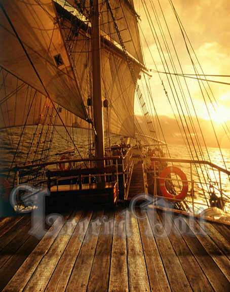 人形アイテム 人形用撮影背景の幕 海賊船 海賊船