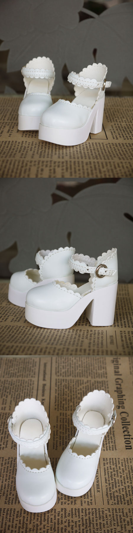 ドール靴 SDサイズ人形用  白色 ハイヒール靴