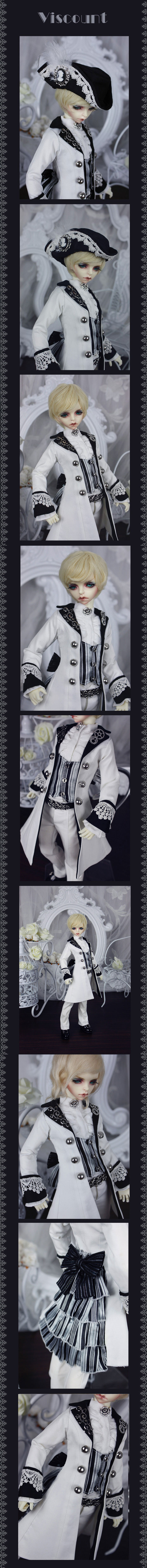 ドール衣装セット MSDサイズ人形用 【Buffalo】 Viscount 白色