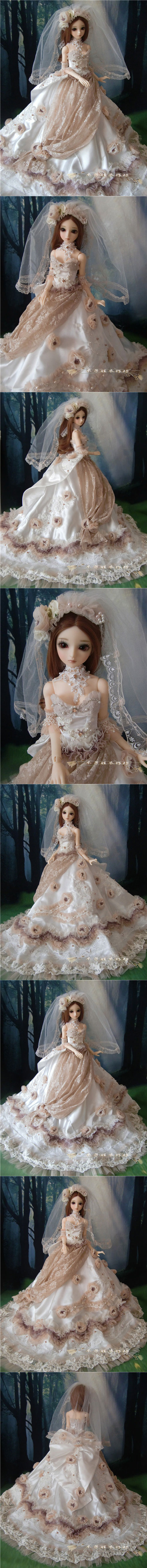 ドール服　SDサイズ人形用　ドレス　ウェディングドレス　