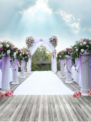 人形アイテム 人形用撮影背景の幕 y4238 紫の結婚式