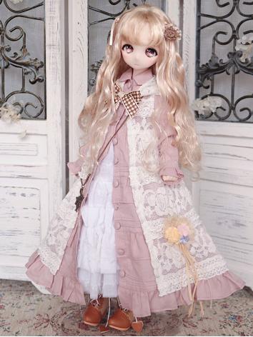 ドール衣装 1/4/MSDサイズ人形用 ワンピース ピンク