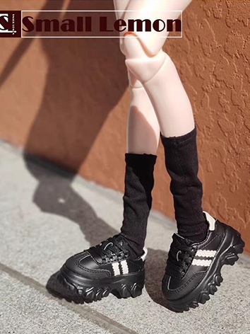 ドール用お靴 ブラック/ホワイト MSDサイズ人形用 球体関節人形用 BJD
