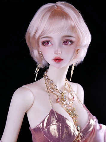 BJD ドール用ウィッグ ショート髪・蜜恋 ピンク色 ミルク糸 SDサイズ人形用 WG324057