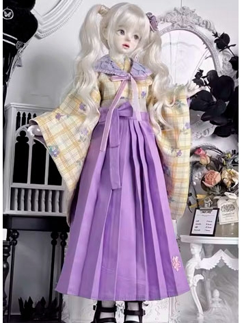 ドール用服 和風 衣装セット パープル MSDサイズ人形用 BJD「CIELDoLL」大正浪漫