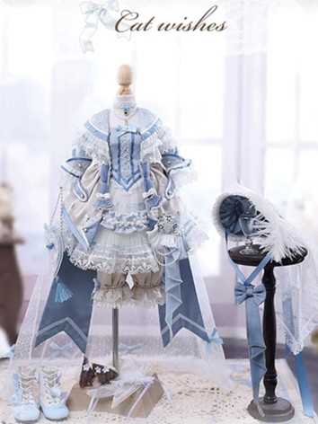 100セット限定 ドール用服 衣装セット 猫の思い・露娜Luna (オフィシャル衣装) ブルー色 MSDサイズ人形用 BJD