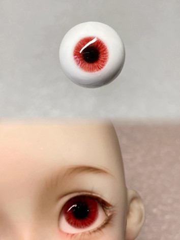 ドール用アイ 石膏＋樹脂アイ レッド 10mm/12mm/14mm/16mm/18mmサイズ BJD