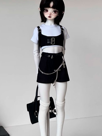 ドール用服 衣装セット 短パン ブラック 女の子用 MSDサイズ人形用 BJD