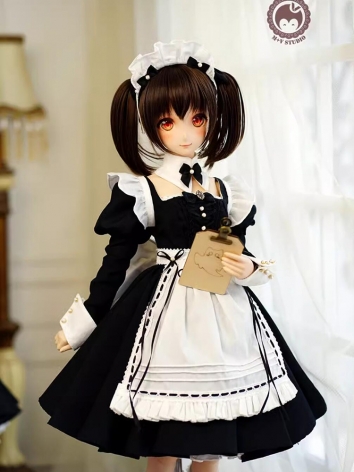 ドール用服 メイド服 ワンピース SDサイズ ブラック 女の子 球体関節人形用 BJDDOLL