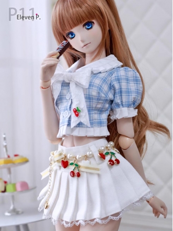 ドール用洋服セット ブルー シャツ スカート 女の子用 MSD/MDD/SD/DDサイズ人形通用 球体関節人形 BJD