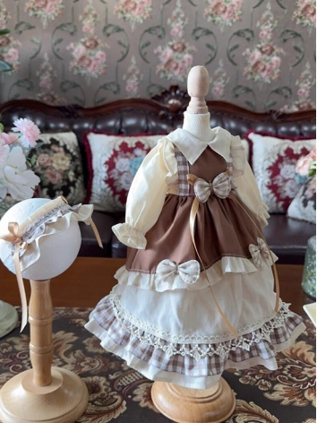 ドール用服 洋服 ワンピース ブラウン 女の子用 15cm/20cm/40cm/Blythe/YOSD/MSD/SDサイズ人形用