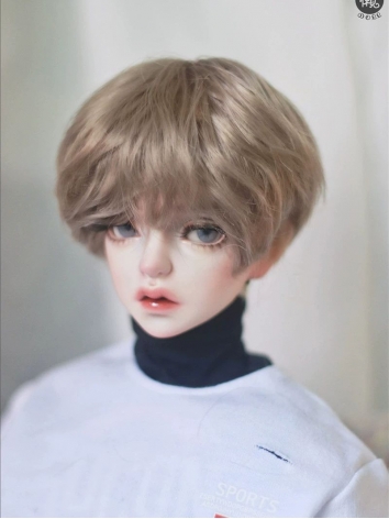 BJD ドール用 高温糸 ブラウン パーマ ショート髪 SD/小顔SD/MSDサイズ人形用