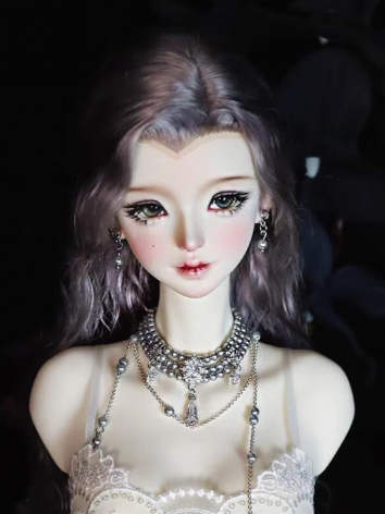 ドール用首輪 ネックレス ピアス グレー パール SD/ID75サイズ人形用 BJDDOLL