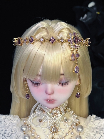 ドール用クラウン 王冠 ネックレス ゴールド パープル MSD/SDサイズ人形用 BJDDOLL