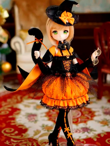 期間限定 11月28日まで ドール用服 ハロウィン服 ブラック+イェロー MDD(S胸)サイズ人形用 月夜黑猫