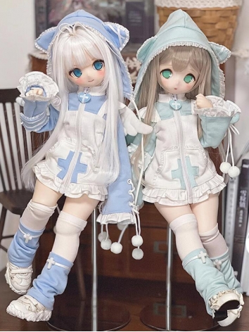 ドール用服 Lolita 太いMSD/MDDサイズ 女の子用 グリーン ブルー ピンク 球体関節人形 BJDDOLL